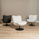 Swivel armchair Moira mixed fabric black - image 9