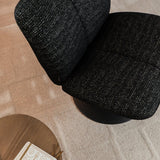 Swivel armchair Moira mixed fabric black - image 2