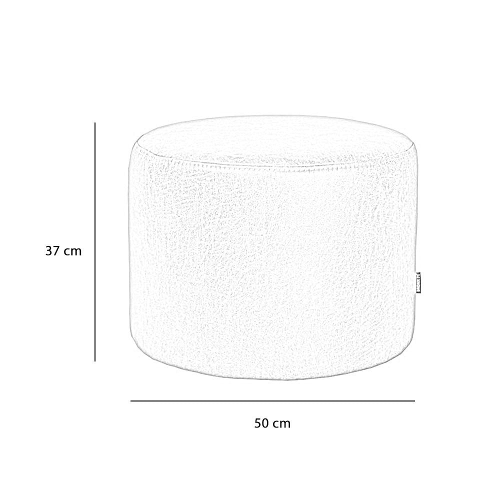 Eco-leather pouf Kyla beige Eco-leather