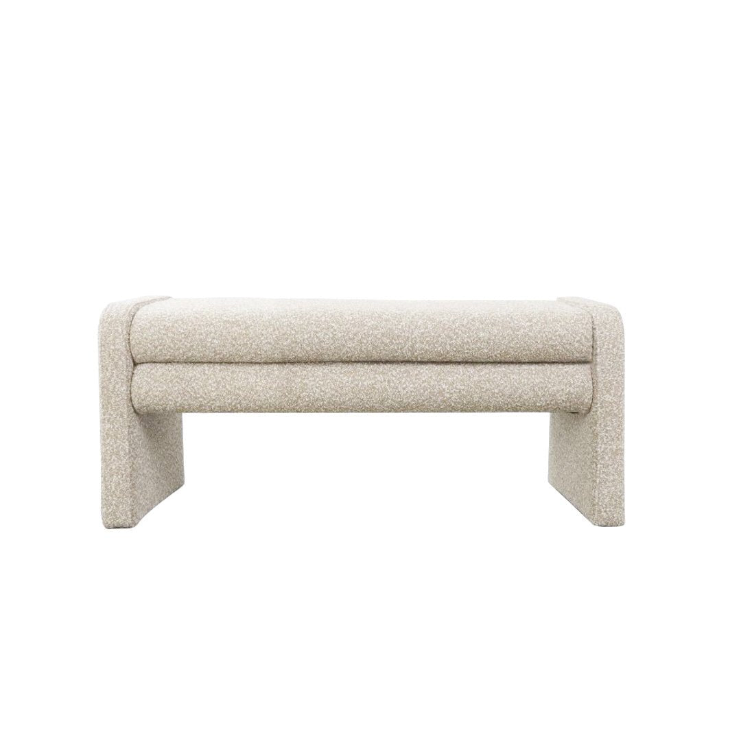 Eetkamerbank Neil bouclé taupe 100 cm Bouclé