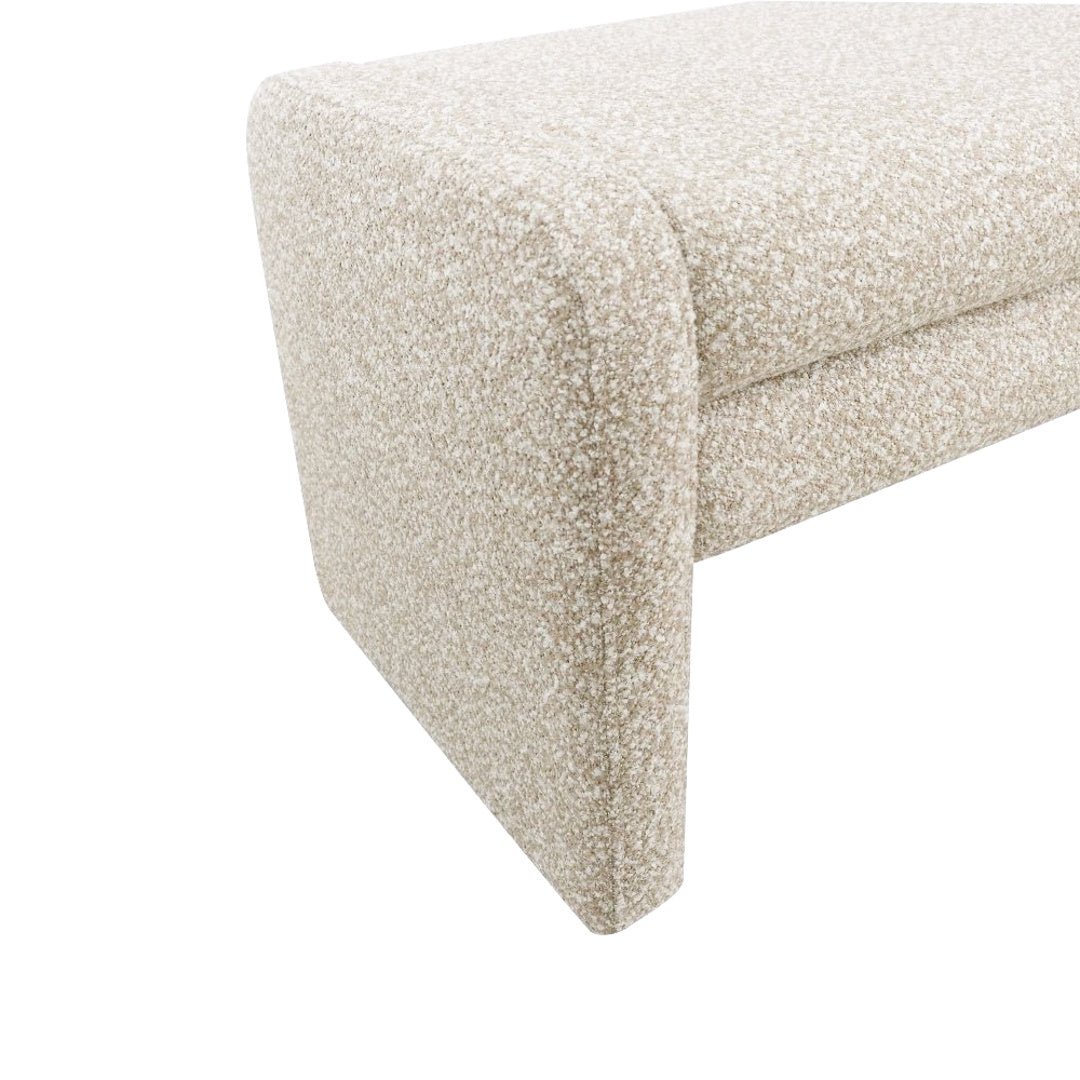 Eetkamerbank Neil bouclé taupe 100 cm Bouclé