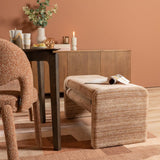 Eetkamerbank Ravi chenille beige/pink 100 cm Roze