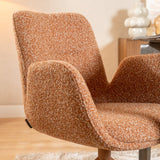 Eetkamerstoel Alex draaibaar bouclé terracotta Bouclé