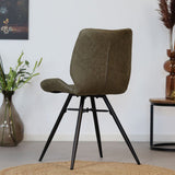 Industrial dining room chair Barrel olive green eco-leather - image 3