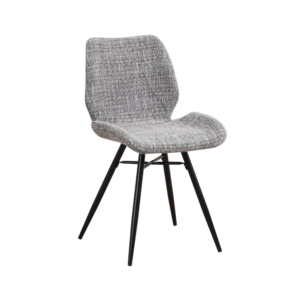 Dining room chair Beau chenille Dimehouse Gray LxWxH 72x68x50 Fabric White photo diagonal front view