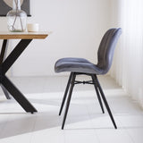 Dining room chair Beau velvet Dimehouse Anthracite LxWxH 71x67x49 Fabric Atmospheric photo side view