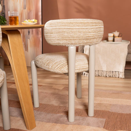 Eetkamerstoel Bolt chenille beige/taupe Textiel