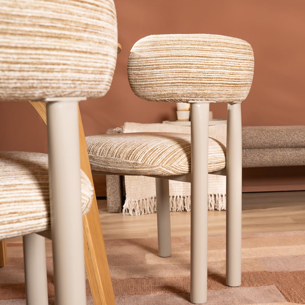 Eetkamerstoel Bolt chenille beige/taupe Textiel