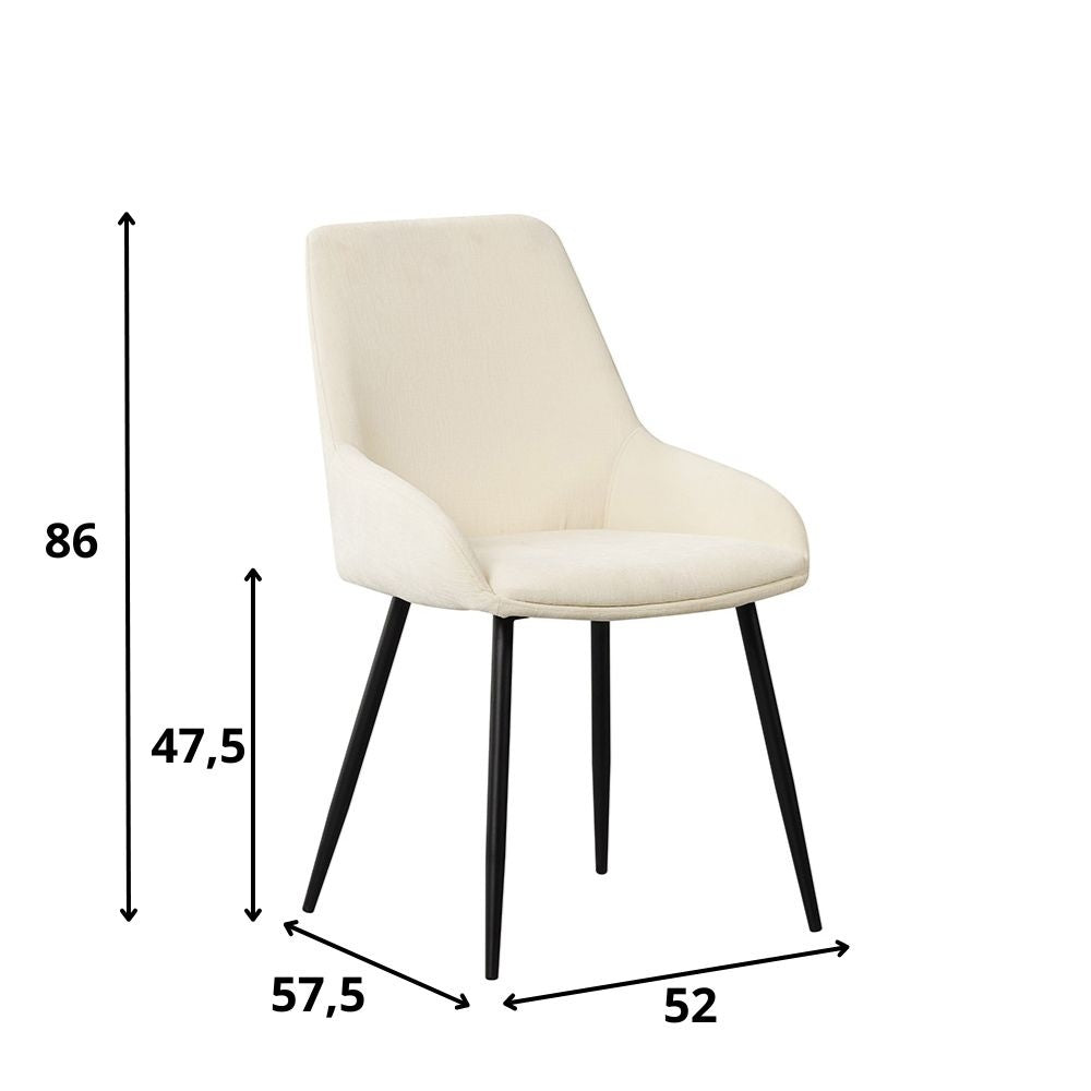 Dining room chair Elle Dimehouse White LxWxH 64x61x56 Fabric White photo size indication