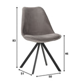 Dining room chair Jace Dimehouse Anthracite LxWxH 71x59x52 Fabric White photo size indication
