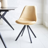 Dining room chair Jace Dimehouse Beige LxWxH 70x58x53 Fabric Atmospheric photo diagonal front view