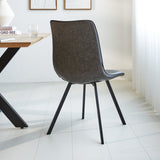Dining room chair Jimmy Faux leather Dimehouse Anthracite LxWxH 75x57x51 Faux leather Atmospheric photo diagonal rear view