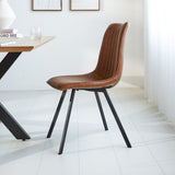 Dining room chair Jimmy Faux leather Dimehouse Cognac LxWxH 75x57x51 Faux leather Atmospheric photo side view