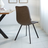 Dining room chair Jimmy Faux leather Dimehouse Taupe LxWxH 75x57x51 Faux leather Atmospheric photo diagonal rear view