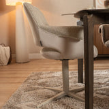 Eetkamerstoel Jules draaibaar bouclé taupe Bouclé