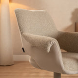 Eetkamerstoel Jules draaibaar bouclé taupe Bouclé