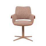 Eetkamerstoel Jules draaibaar bouclé terracotta Bouclé