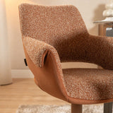 Eetkamerstoel Jules draaibaar bouclé terracotta Bouclé