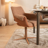 Eetkamerstoel Jules draaibaar bouclé terracotta Bouclé