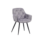 Dining room chair Audrey Dimehouse Gray LxWxH 71x68x49 Fabric White photo diagonal front view