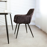 Dining room chair Audrey Dimehouse Anthracite LxWxH 71x68x49 Fabric Atmospheric photo side view