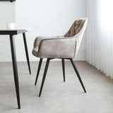 Dining room chair Audrey Dimehouse Gray LxWxH 71x68x49 Fabric Atmospheric photo side view