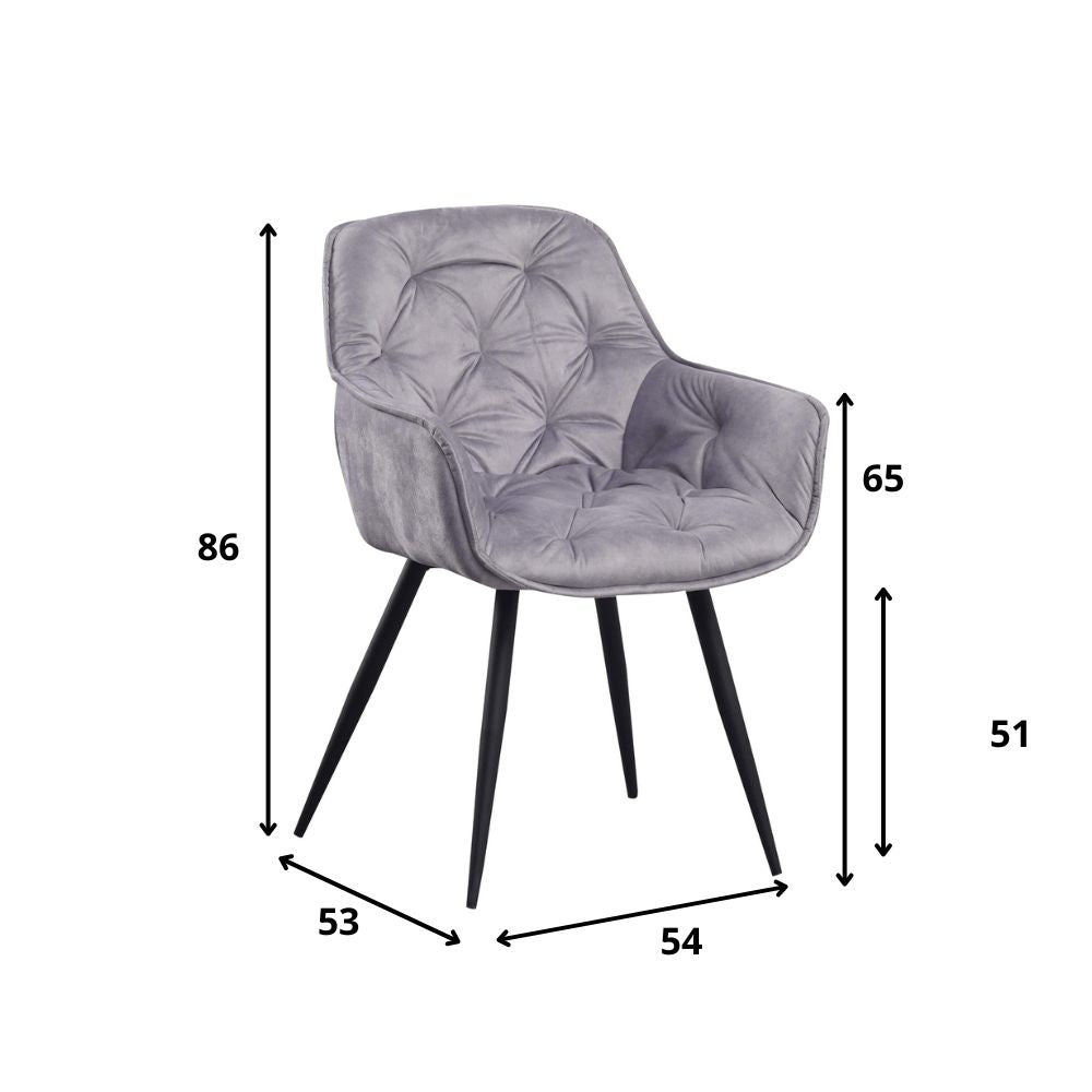 Dining room chair Audrey Dimehouse Gray LxWxH 71x68x49 Fabric White photo size indication
