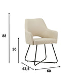 Dining room chair Suzy Dimehouse White LxWxH 64x61x53 Fabric White photo size indication