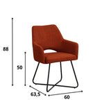 Dining room chair Suzy Dimehouse Orange LxWxH 64x61x53 Fabric White photo size indication