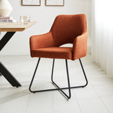 Dining room chair Suzy Dimehouse Orange LxWxH 64x61x53 Fabric Atmospheric photo diagonal front view