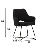 Dining room chair Suzy Dimehouse Black LxWxH 64x61x53 Fabric White photo size indication