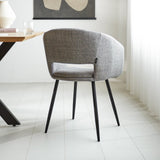 Dining room chair Don Dimehouse Gray LxWxH 60x56x56 Fabric Atmospheric photo diagonal rear view
