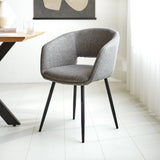 Dining room chair Don Dimehouse Gray LxWxH 60x56x56 Fabric Atmospheric photo diagonal front view
