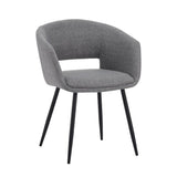 Dining room chair Don Dimehouse Gray LxWxH 60x56x56 Fabric White photo diagonal front view