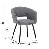 Dining room chair Don Dimehouse Gray LxWxH 60x56x56 Fabric White photo size indication