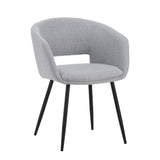 Dining room chair Don Dimehouse Light gray LxWxH 60x56x56 Fabric White photo diagonal front view