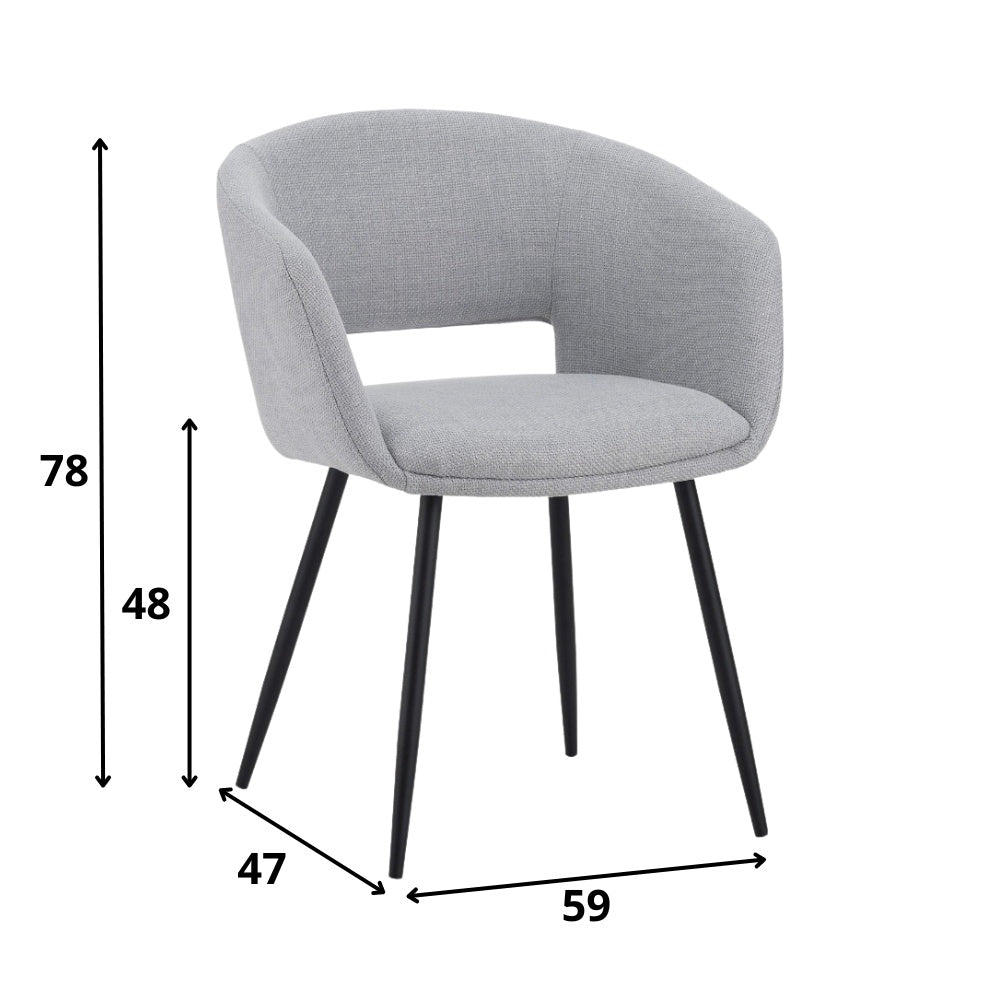 Dining room chair Don Dimehouse Light gray LxWxH 60x56x56 Fabric White photo size indication