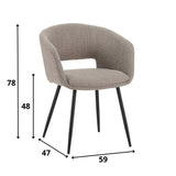 Dining room chair Don Dimehouse Taupe LxWxH 60x56x56 Fabric White photo size indication