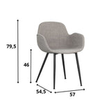 Dining room chair Mick Dimehouse Gray LxWxH 64x62x59 Fabric White photo size indication