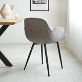 Dining room chair Mick Dimehouse Gray LxWxH 64x62x59 Fabric Atmospheric photo diagonal rear view