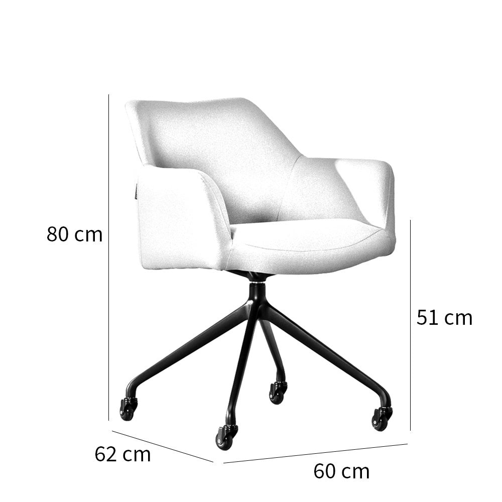 Dining room chair with wheels Isak off white recycled fabric - image 9