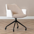 Dining room chair with wheels Isak off white recycled fabric - image 5
