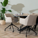 Dining room chair with wheels Isak recycled fabric gray - image 2
