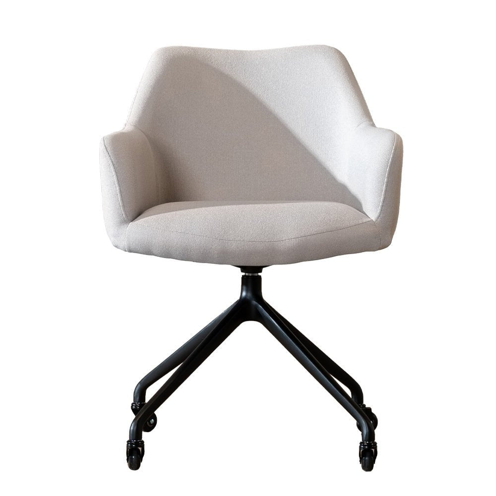 Dining room chair with wheels Isak recycled fabric gray - image 5