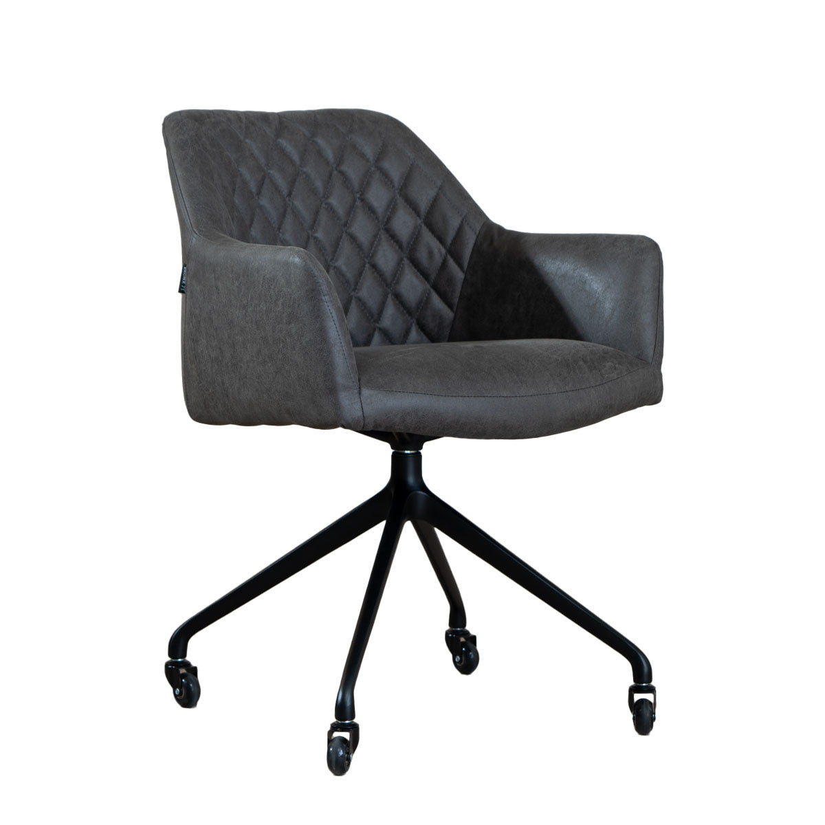 Dining room chair with wheels Levi anthracite eco-leather - image 5