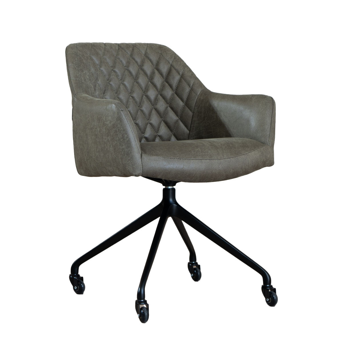 Dining room chair with wheels Levi olive green eco-leather - image 8