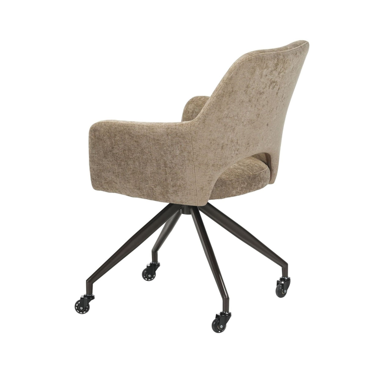 Eetkamerstoel met wieltjes Mexx velvet taupe