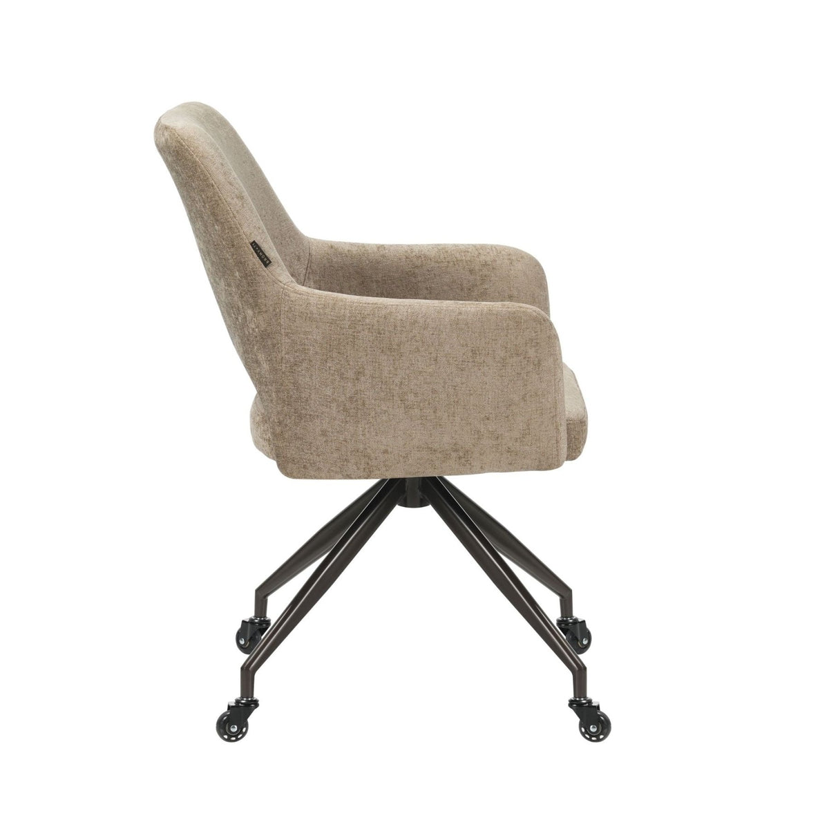 Eetkamerstoel met wieltjes Mexx velvet taupe