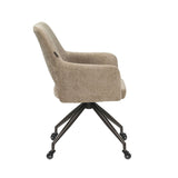 Eetkamerstoel met wieltjes Mexx velvet taupe