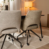 Eetkamerstoel met wieltjes Mexx velvet taupe